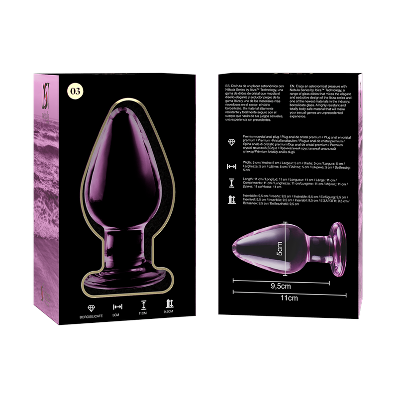 NEBULA SERIES BY IBIZA - MODÈLE 3 PRISES VERRE ROSE 11 CM -OU- 5 CM