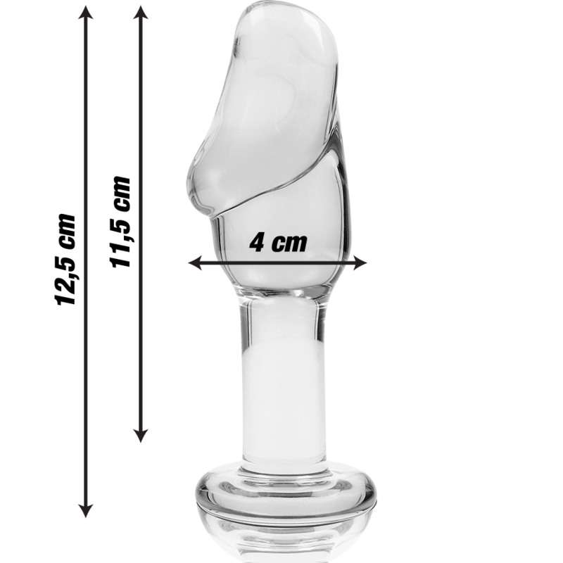 NEBULA SERIES BY IBIZA - MODEL 6 TRANSPARENT GLASS PLUG 12.5 CM -OR- 4 CM