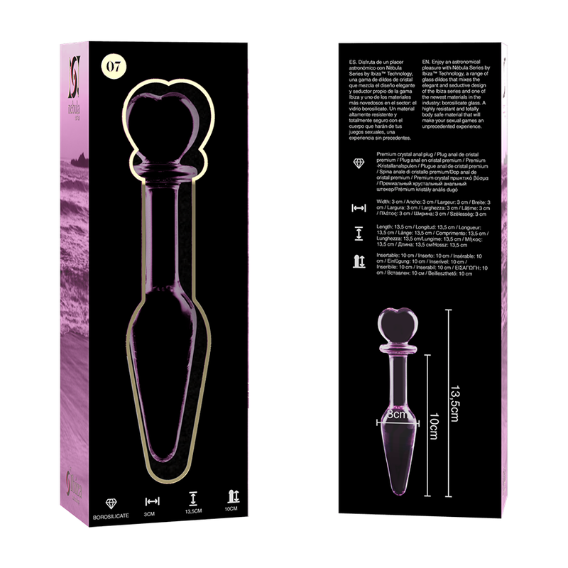 SÉRIE NEBULA PAR IBIZA - MODÈLE 7 FICHE CRISTAL ROSE 13.5 CM -O- 3 CM