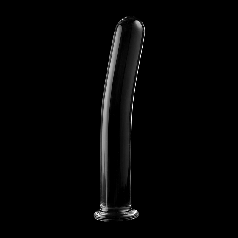 NEBULA SERIES BY IBIZA - MODEL 8 TRANSPARENT GLASS DILDO 14.5 CM -OR- 2 CM