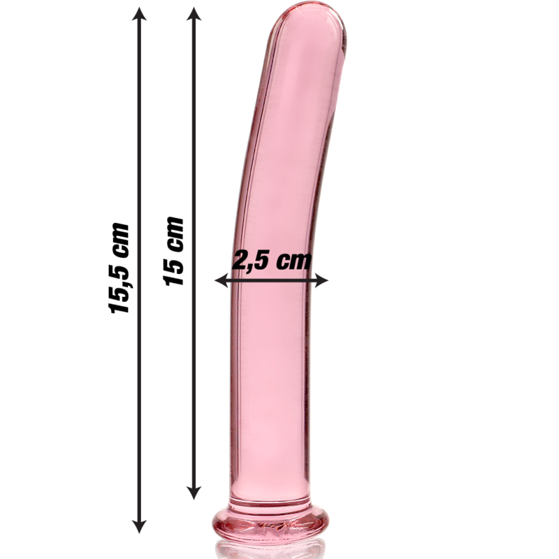 SÉRIE NEBULA D'IBIZA - MODÈLE 9 GODEMICHET CRISTAL ROSE 15.5 CM -O- 2.5 CM
