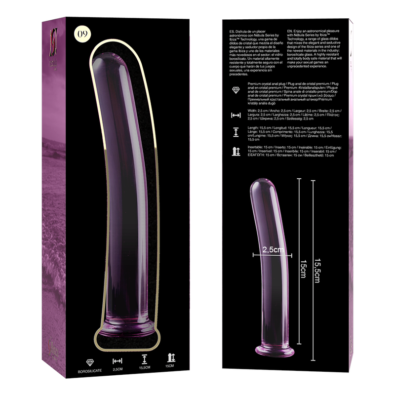 SÉRIE NEBULA D'IBIZA - MODÈLE 9 GODEMICHET CRISTAL ROSE 15.5 CM -O- 2.5 CM