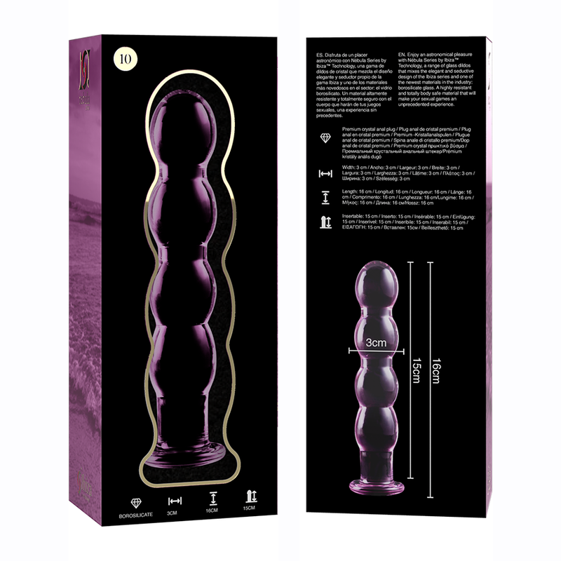 NEBULA SERIES BY IBIZA - MODÈLE 10 GODEMICHET CRISTAL ROSE 16.5 CM -O- 3.5 CM