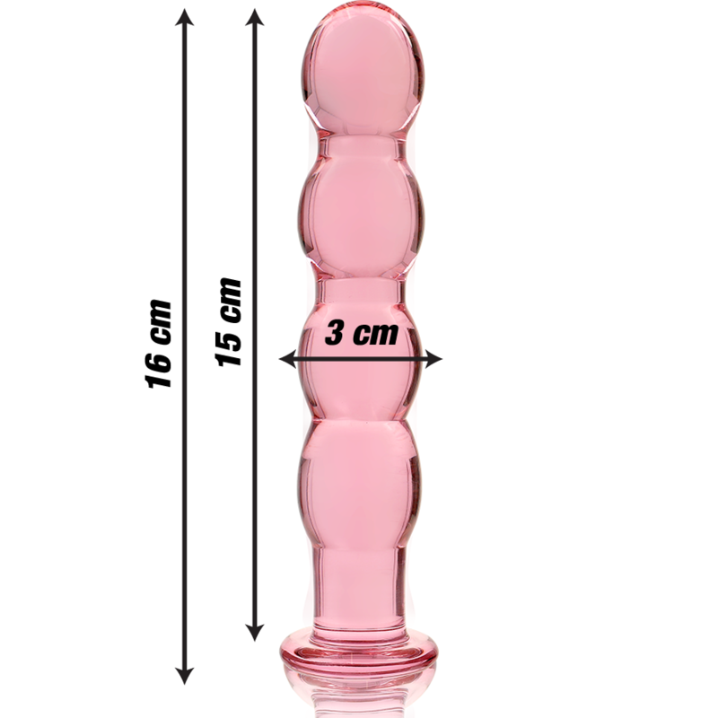 NEBULA SERIES BY IBIZA - MODÈLE 10 GODEMICHET CRISTAL ROSE 16.5 CM -O- 3.5 CM