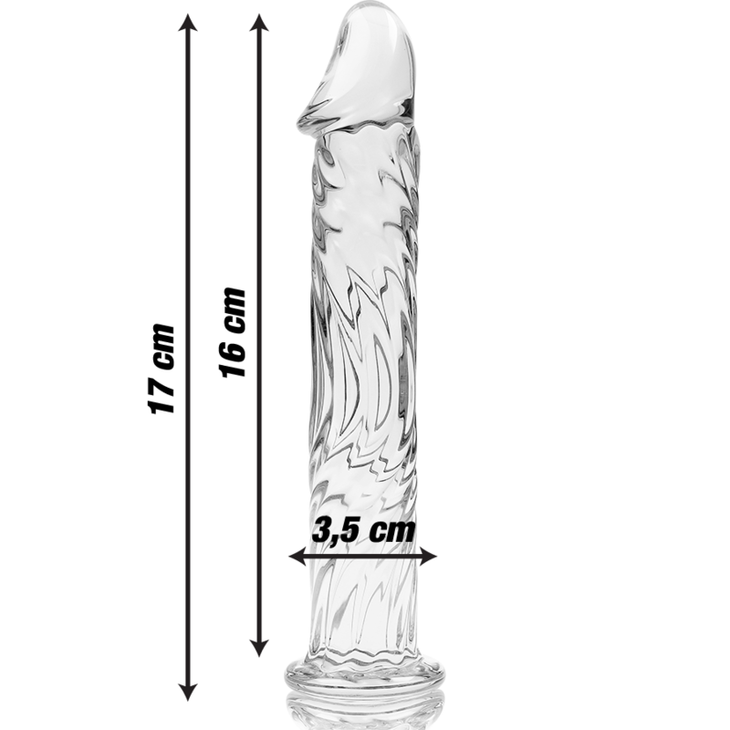 SÉRIE NEBULA D'IBIZA - MODÈLE 12 GODEMICHET CRISTAL TRANSPARENT 17 CM -O- 3,5 CM