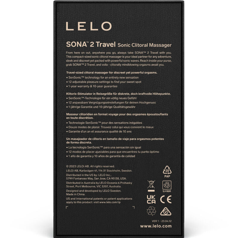 LELO - SONA 2 TRAVEL MASSEUR CLITORIDIEN SONIQUE ROSE