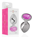 INTENSE - PLUG ANAL MÉTAL ALUMINIUM AVEC CRISTAL ROSE TAILLE L