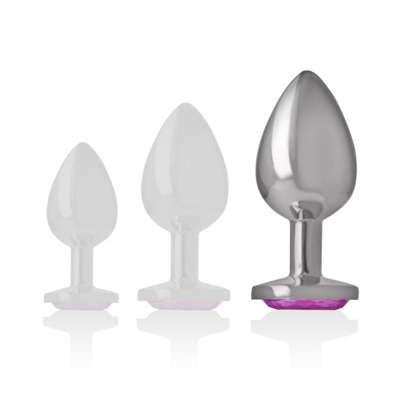 INTENSE - PLUG ANAL MÉTAL ALUMINIUM AVEC CRISTAL ROSE TAILLE L