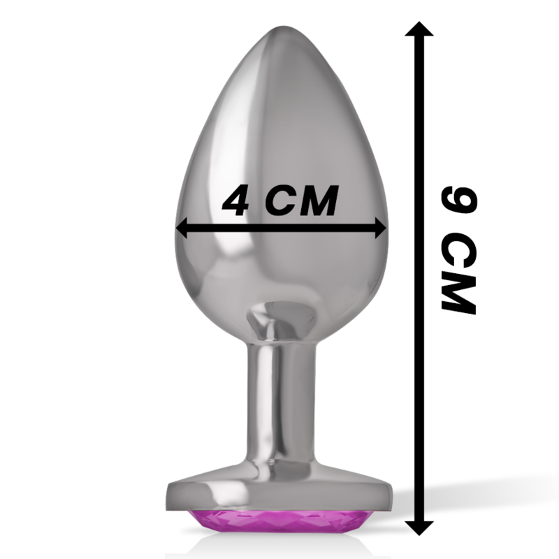 INTENSE - PLUG ANAL MÉTAL ALUMINIUM AVEC CRISTAL ROSE TAILLE L
