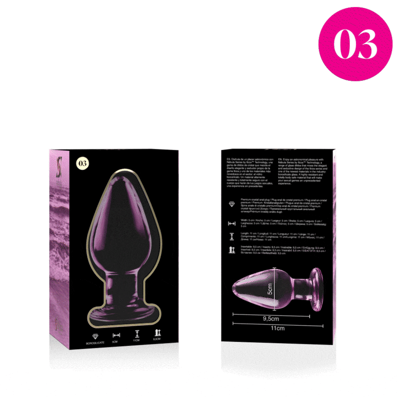 NEBULA SERIES BY IBIZA - MODÈLE 3 PRISES VERRE ROSE 11 CM -OU- 5 CM