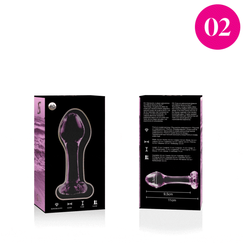 SÉRIE NEBULA PAR IBIZA - MODÈLE 2 PLUGS CRISTAL ROSE 11 CM -O- 3.5 CM