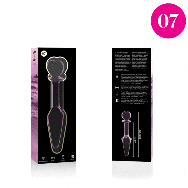 SÉRIE NEBULA PAR IBIZA - MODÈLE 7 FICHE CRISTAL ROSE 13.5 CM -O- 3 CM