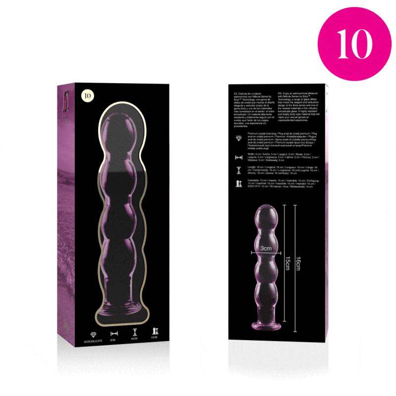 NEBULA SERIES BY IBIZA - MODÈLE 10 GODEMICHET CRISTAL ROSE 16.5 CM -O- 3.5 CM