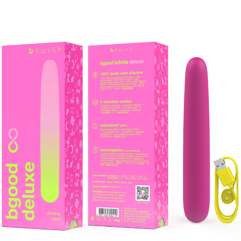 B SWISH - VIBRATEUR RECHARGEABLE EN SILICONE ROSE BGOOD INFINITE DELUXE