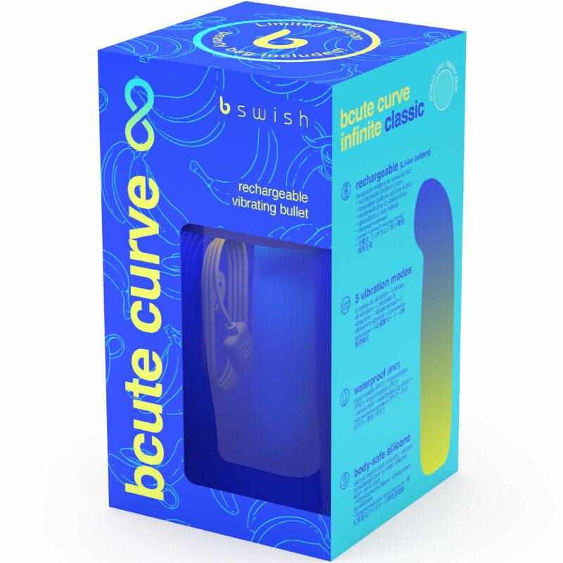 B SWISH - BCUTE CURVE INFINITE CLASSIC LIMITED EDITION RECHARGEABLE VIBRATOR BLUE SILICONE