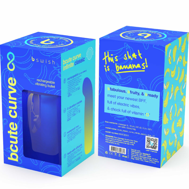 B SWISH - BCUTE CURVE INFINITE CLASSIC LIMITED EDITION RECHARGEABLE VIBRATOR BLUE SILICONE