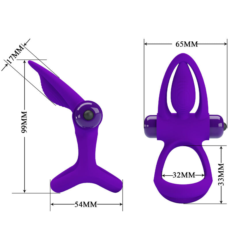 PRETTY LOVE - VIBRATING RING 10 VIBRATIONS SILICONE VIOLET