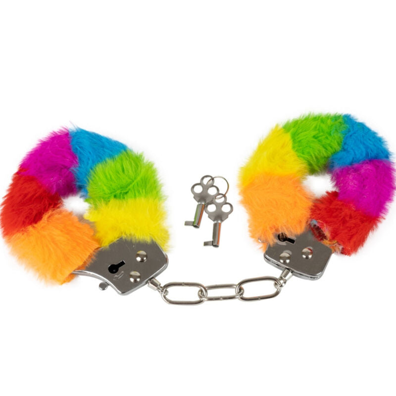 SPENCER & FLEETWOOD - RAINBOW-LINED METAL HANDCUFFS