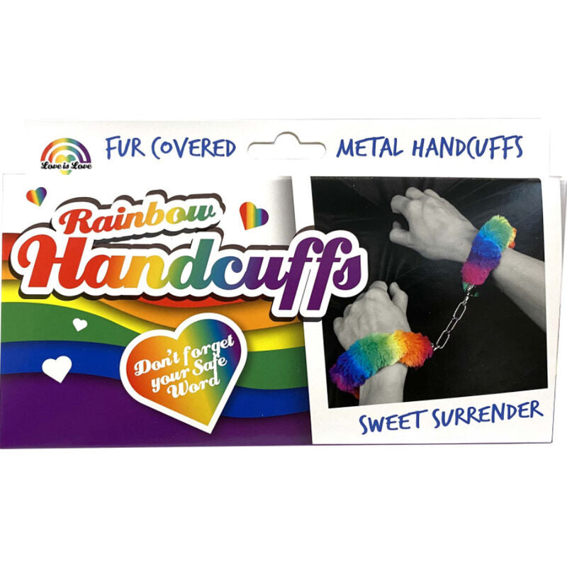 SPENCER & FLEETWOOD - RAINBOW-LINED METAL HANDCUFFS