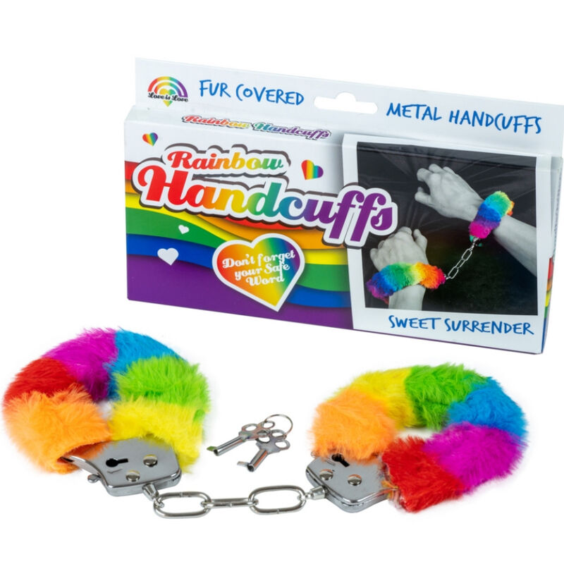 SPENCER & FLEETWOOD - RAINBOW-LINED METAL HANDCUFFS