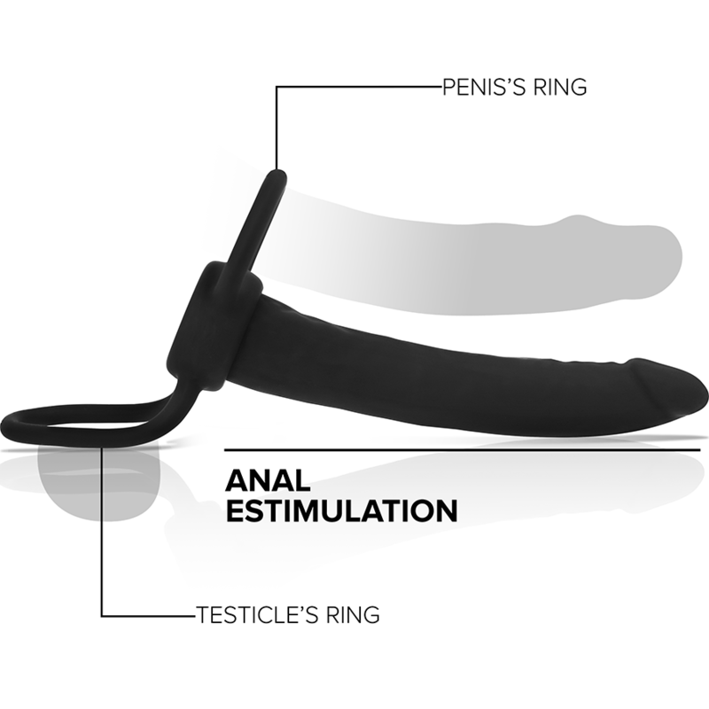 MYTHOLOGY - COBI ONYX ACCOMODATOR HARNAIS POUR DOUBLE PÉNÉTRATION SILICONE