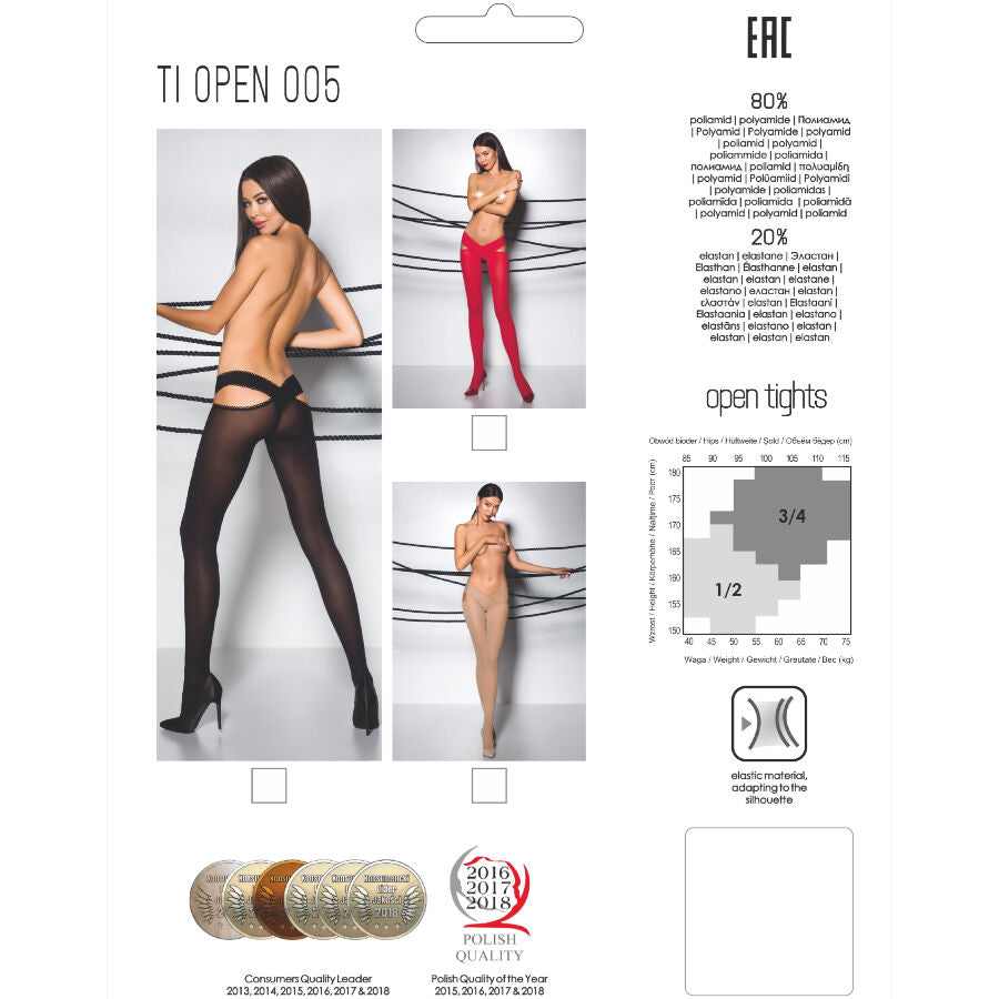 PASSION - TIOPEN 005 BAS ROUGE 3/4 60 DEN