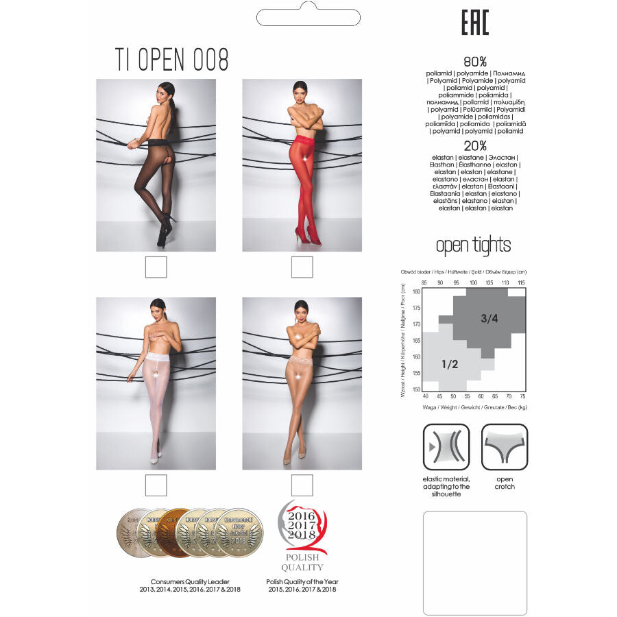 PASSION - TIOPEN 008 WHITE 3/4 30 DEN STOCKINGS