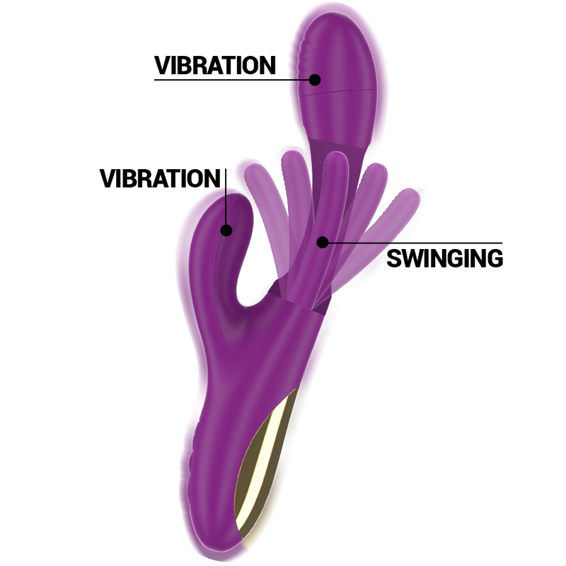 INTENSE - VIBREUR MULTIFONCTION RECHARGEABLE APOLO 7 VIBRATIONS AVEC LANGUE OSCILLANTE VIOLET