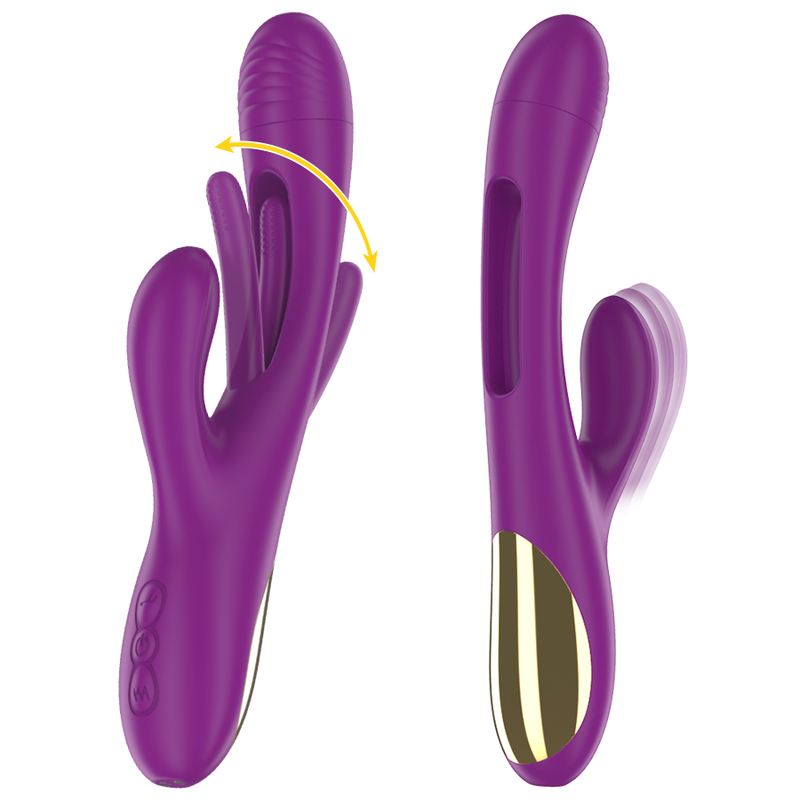 INTENSE - VIBREUR MULTIFONCTION RECHARGEABLE APOLO 7 VIBRATIONS AVEC LANGUE OSCILLANTE VIOLET