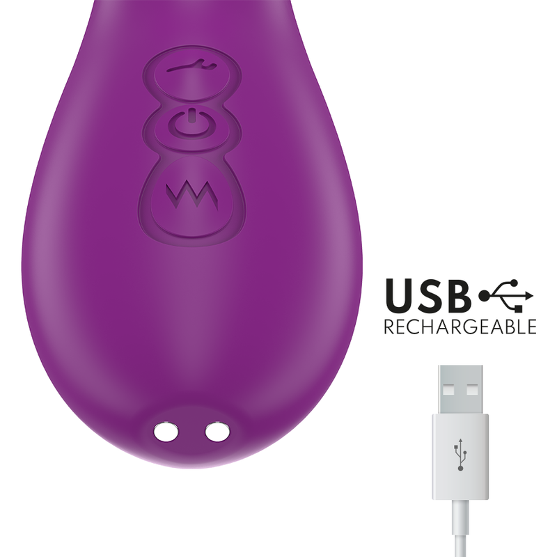 INTENSE - ATENEO RECHARGEABLE MULTIFUNCTION VIBRATOR WITH 7 VIBRATION SETTINGS, OSCILLATING TONGUE, AND SUCTION CUP (PURPLE)
