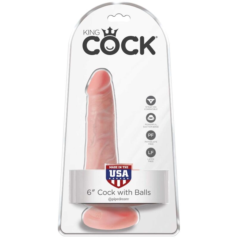 KING COCK - PÉNIS RÉALISTE AVEC TESTICULES 13.5 CM NATUREL