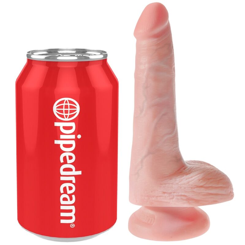 KING COCK - PÉNIS RÉALISTE AVEC TESTICULES 13.5 CM NATUREL