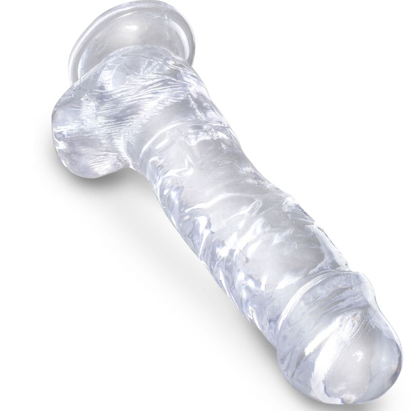 KING COCK - PÉNIS RÉALISTE ET TRANSPARENT AVEC TESTICULES 16,5 CM CLAIR