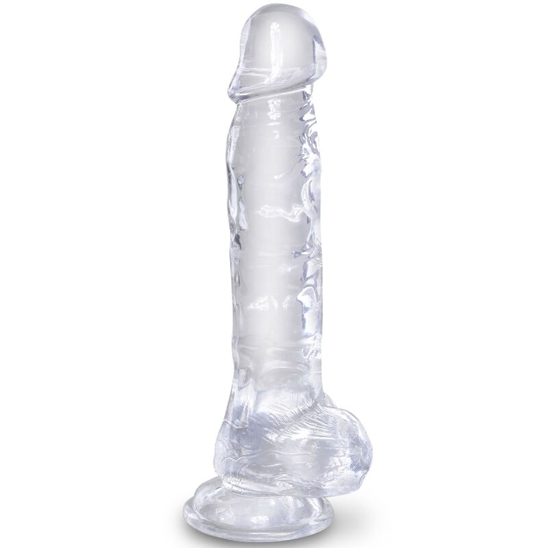 KING COCK - PÉNIS RÉALISTE ET TRANSPARENT AVEC TESTICULES 16,5 CM CLAIR
