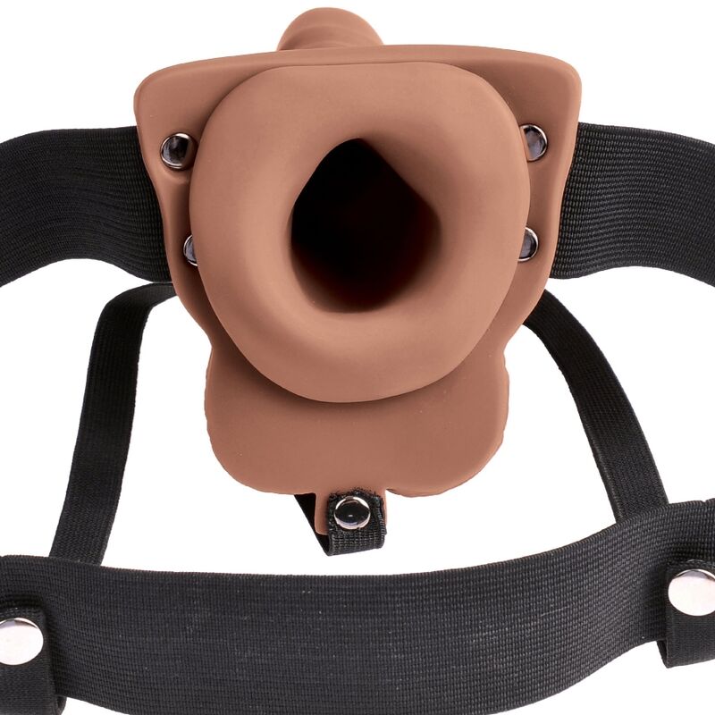 FETISH FANTASY SERIES - ARNÉS AJUSTABLE PENE REALÍSTICO CON TESTÍCULOS RECARGABLE Y VIBRADOR 15 CM