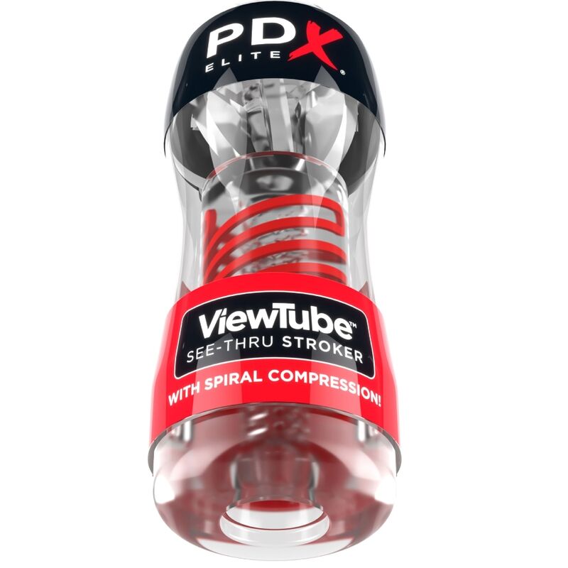 PDX ELITE - MASTURBATEUR STROKER VIEWTUBE 2 COMPRESSION SPIRALE TRANSPARENT