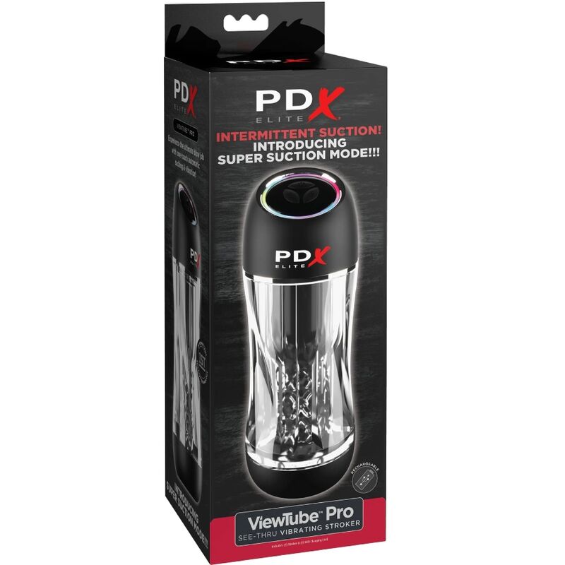 PDX ELITE - MASTURBATEUR STROKER VIEWTUBE PRO VIBRATEUR TRANSPARENT