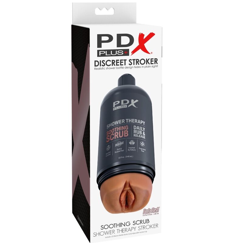 PDX PLUS - MASTURBATEUR STROKER DESIGN DISCRET DE BOUTEILLE DE SHAMPOOING GOMMAGE APAISANT CARAMEL