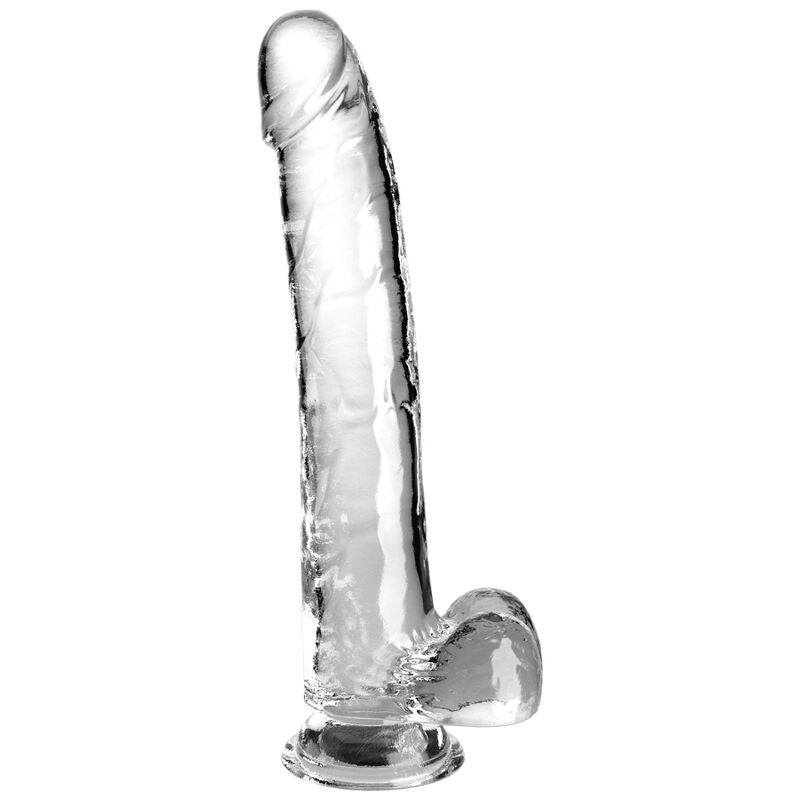 KING COCK - GODEMICHET TRANSPARENT AVEC TESTICULES 24.8 CM TRANSPARENT