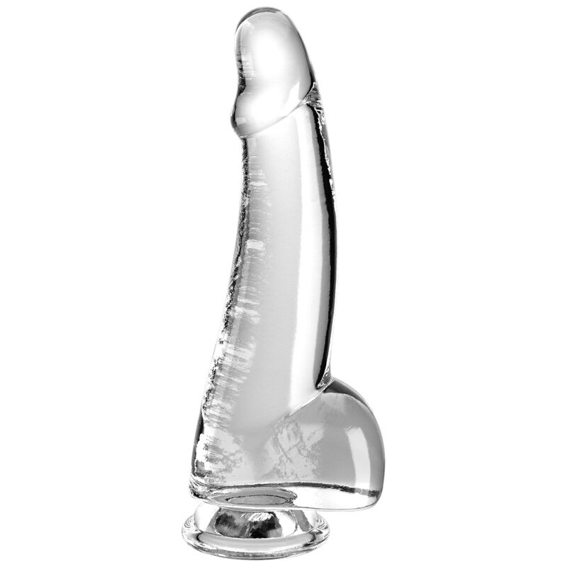 KING COCK - GODEMICHET TRANSPARENT AVEC TESTICULES 15,2 CM