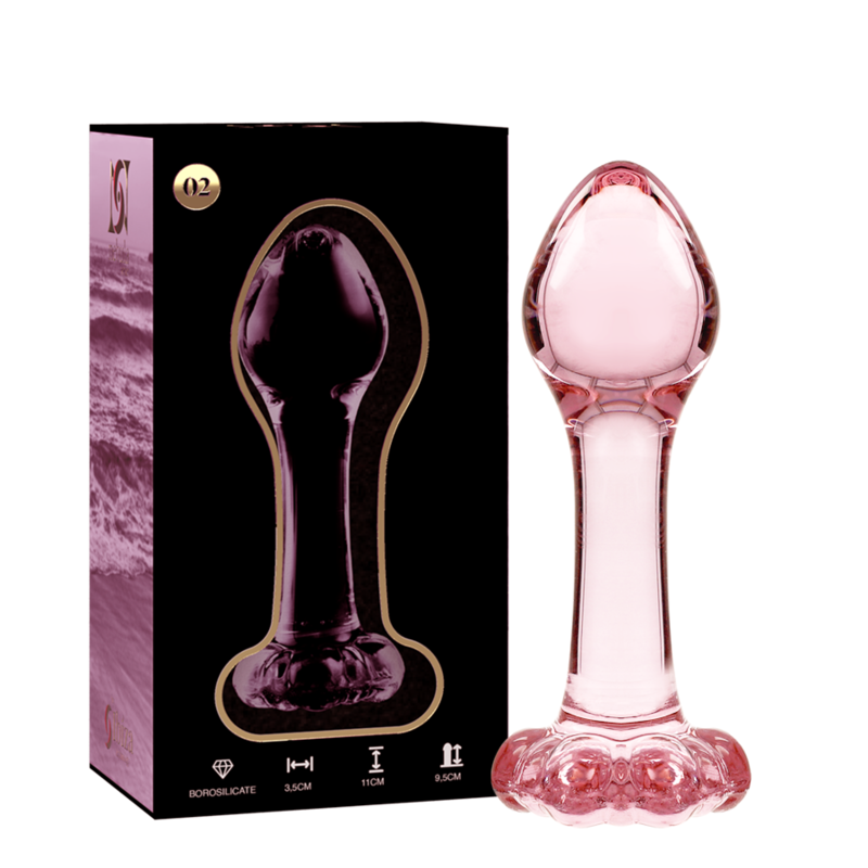 SÉRIE NEBULA PAR IBIZA - MODÈLE 2 PLUGS CRISTAL ROSE 11 CM -O- 3.5 CM