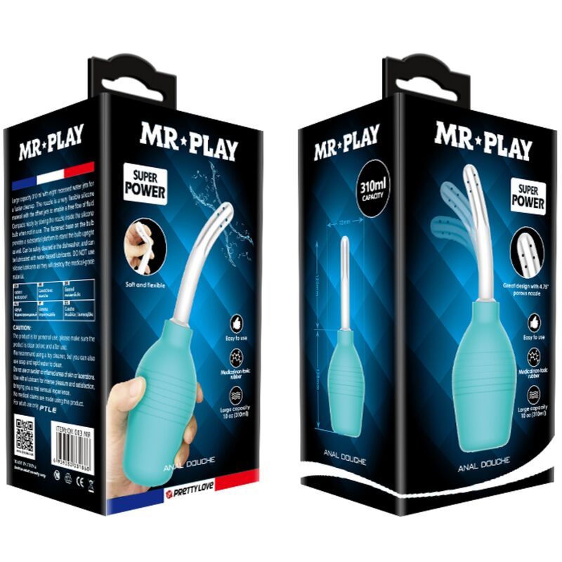 MR PLAY - POIRE ANALE DOUCHE EN CAOUTCHOUC BLEUE