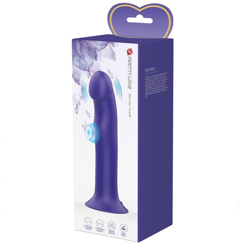 PRETTY LOVE - MURRAY YOUTH VIBRATING & RECHARGEABLE DILDO PURPLE