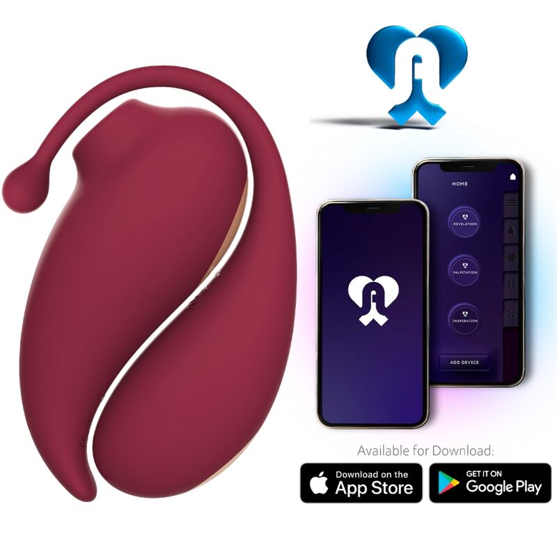 ADRIEN LASTIC - INSPIRATION SUCCIONADOR CLÍTORIS + HUEVO VIBRADOR ROJO - APP GRATUITA