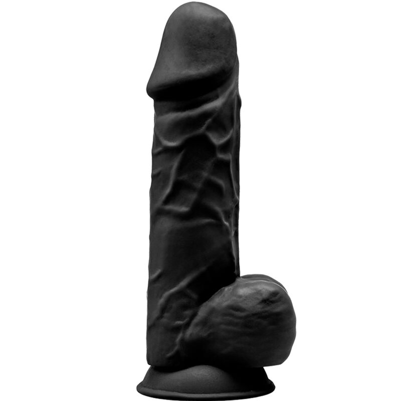 SILEXD - MODÈLE 1 PÉNIS RÉALISTE SILICONE PREMIUM SILEXPAN NOIR 21.5 CM