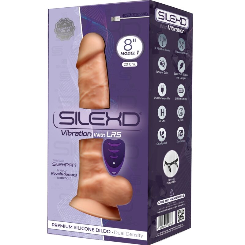 SILEXD - MODÈLE 1 PÉNIS RÉALISTE VIBREUR SILICONE PREMIUM SILEXPAN TÉLÉCOMMANDE 20 CM
