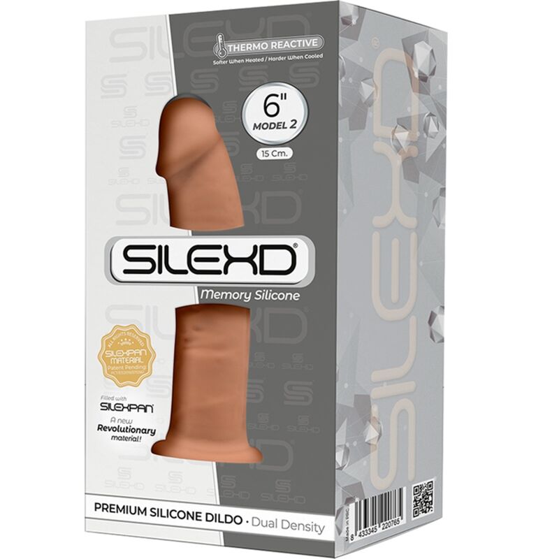 SILEXD - MODÈLE 2 PÉNIS RÉALISTE SILICONE PREMIUM SILEXPAN CARAMEL 15.4 CM