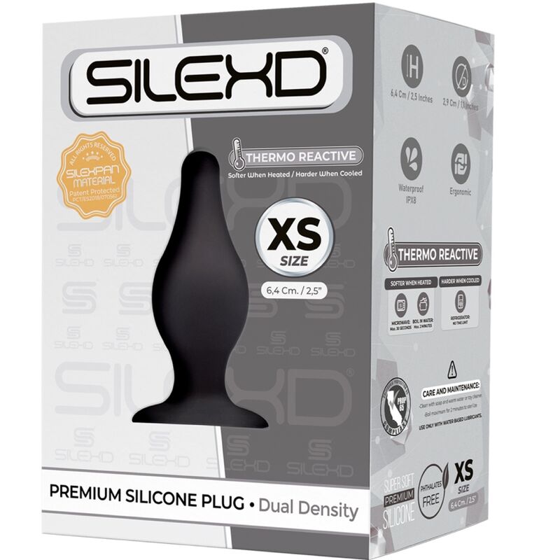 SILEXD - MODÈLE 2 PLUG ANAL SILICONE PREMIUM SILEXPAN PREMIUM THERMORÉACTIF TAILLE XS