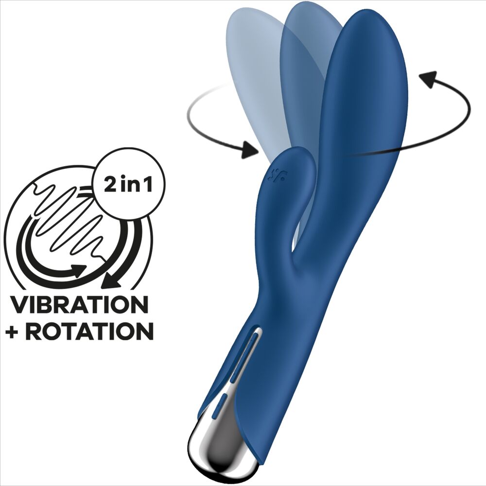SATISFYER - SPINNING RABBIT 1 STIMULATION CLITORIS ET POINT G BLEU