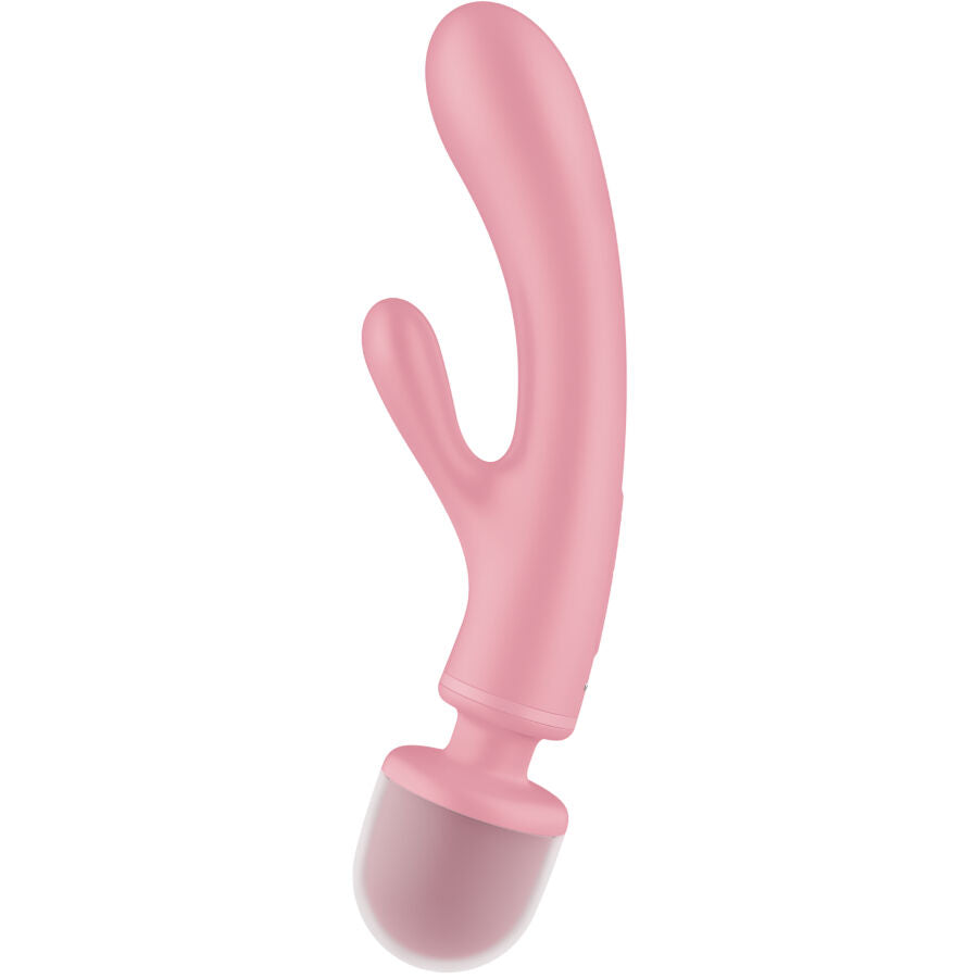SATISFYER - TRIPLE LOVER MASSEUR VIBREUR RABBIT ROSE